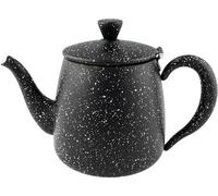 Café Olé Premium Tea Pot, 18/10 Stainless Steel, Black Granite Finish, 48oz, Stay Cool Hollow Handles, Perfect Pour Spout, PT-048BG