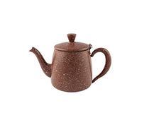 Café Olé Premium Tea Pot, 18/10 Stainless Steel, Red Granite Finish, 18oz, Stay Cool Hollow Handles, Perfect Pour Spout, PT-018RG