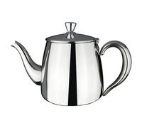Café Olé PT-024 Premium Tea Pot, 18/10 Stainless Steel, Mirror Polished, 24oz, Stay Cool Hollow Handles, Perfect Pour Spout, Silver