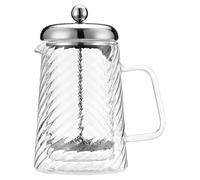 Café Olé Rotolo Cafetière Coffee Maker, 600ml/2-3 Mugs, Glass | Double wall insulated, contemporary swirled glass, stainless steel lid and mesh plunger, smooth pour spout