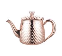 Café Olé Sandringham Teapot, 48Oz / 1360Ml / 5-6 Mugs, Stainless Steel, Copper Plated With Hammered Finish