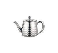 Café Olé SDT-018 Sandringham Teapot, 18oz (500ml) Mirror Polished 18/10 Stainless Steel with Hammered Finish
