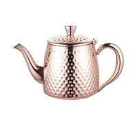 Café Olé SDT-048CU Sandringham Teapot, 48oz (1.35 litres) Copper Plated 18/10 Stainless Steel with Hammered Finish