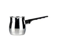 Café Olé Stainless Steel Turkish Coffee Pot Cezve Ibrik Style Traditional Stovetop Coffee Maker 12oz (340ml), Silver