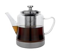 Café Olé Stovetop Teapot, Rust Resistant Stainless Steel Infuser and Base, Dishwasher Safe, 1.5L