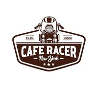 Cafe Racer New York Emblem Badge Logo Isolated in Best Vinyl Wall Stickers 49.4x65.7cm Self Adhesive Coffee