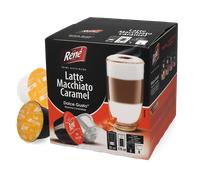 Café René | Latte Macchiato Caramel - 16 pods for Dolce Gusto