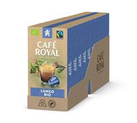 Café Royal, Bio Lungo, 100 Nespresso (R) compatible capsules, 80 percent recycled Aluminium, Bio and Fairtrade certified, 100 percent Arabica coffee, intensity 4