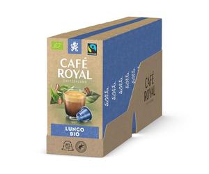 Café Royal, Bio Lungo, 100 Nespresso (R) compatible capsules, 80 percent recycled Aluminium, Bio and Fairtrade certified, 100 percent Arabica coffee, intensity 4