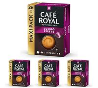 Café Royal Compatible Lungo Forte Capsules, 80% Recycled Aluminium, Rainforest Alliance Certified, Intensity 8 (Pack of 4)