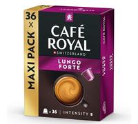 Café Royal Compatible Lungo Forte Capsules, 80% Recycled Aluminium, Rainforest Alliance Certified, Intensity 8