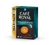 Café Royal Espresso Decaffeinato - Nespresso(R) Compatible Coffee Capsules, 100% Arabica, Intensity 6/12, Rainforest Alliance, Decaffeinated, 36 Capsules