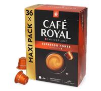 Café Royal Compatible Espresso Forte Capsules, 80% Recycled Aluminium, Rainforest Alliance Certified, 100% Arabica Coffee, Intensity 9