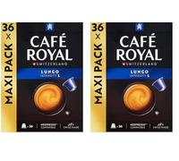 Café Royal Lungo 36 Capsules for Nespresso Coffee Machine - 4/10 Intensity - UTZ certified Coffee Capsules recyclable Aluminium (Pack of 2)