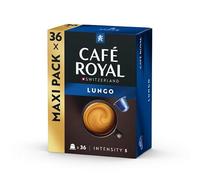 Café Royal, Lungo, 36 Nespresso (R) Compatible Capsules, 80% Recycled Aluminium, Rainforest Alliance Certified, 100% Arabica Coffee, Intensity 5