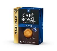 Café Royal, Lungo, 36 Nespresso (R) Compatible Capsules, 80% Recycled Aluminium, Rainforest Alliance Certified, 100% Arabica Coffee, Intensity 5