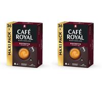 Café Royal Ristretto 36 Capsules for Nespresso Coffee Machine - 9/10 Intensity - UTZ certified Coffee Capsules recyclable Aluminium (Pack of 2)
