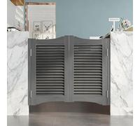 Cafe Saloon Doors Swinging Doors, Interior Solid Wood Swing Door, Custom Saloon Bar Swing Half Door Two-Way Open for Bar Kitchen Entrance Partition Gray-W95×H90cm(Double Door)