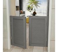 Cafe Saloon Doors Swinging Doors, Interior Solid Wood Swing Door, Custom Saloon Bar Swing Half Door Two-Way Open for Bar Kitchen Entrance Partition Gray-W90×H90cm(Double Door)