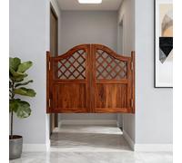 Cafe Saloon Swinging Door, Bar Swinging Doors, 180° Double-Swing Action, Interior Solid Wood Swing Doors with Hinges, Saloon Door for Kitchen Entrance Partition Cellar(Brown,140 * 90cm)