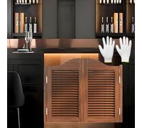 Cafe Saloon Swinging Doors, Solid Wood Heavy Duty Swing Half Door with Hinges and Hardware, Saloon Cafe Doors, Auto Close Swinging barn Door for Doorway Bar Kitchen Decor(Brown,61 cm X 100cm)