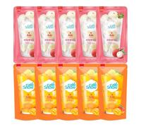 Cafe Snow Korean Fruit Ade Pouch Drink 230ml (Pack of 10) - Refreshing Ready-to-Drink Beverage, Smooth Iced Fruit Drink, Convenient On-the-Go Pouches (Assorted 2 Flavour)