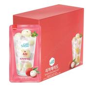Cafe Snow Korean Fruit Ade Pouch Drink 230ml (Pack of 10) - Refreshing Ready-to-Drink Beverage, Smooth Iced Fruit Drink, Convenient On-the-Go Pouches (Lychee Ade)