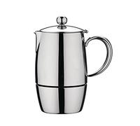 Café Stal BEC-03M Café Stål Bellux Range 18/10 Stainless Steel Espresso Coffee Maker Classic Style Stovetop Italian Moka Pot Design, Hollow Cool Touch Handles, 3-Cup (175ml)