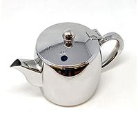 Café Stal Bellux Deluxe Tea Pot 5 Cups - 500ml - 17oz - Premium 18-10 Stainless Steel Mirror Polished Finish Tea Pot - Heat Resistant Handles, Drip-Free Spout and Hinged Lid