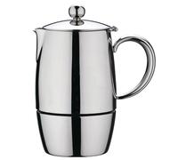 Café Stal Bellux Stovetop Espresso Maker 10 Cups / 300ml - 18/10 Stainless Steel Moka Pot for Stove Top - Mirror Polished Finish Coffee Pot for Hob - Cool Touch Handles & Perfect Pour Spout