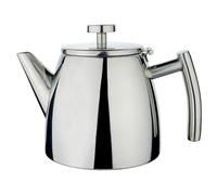 Café Stal Belmont Double Wall Tea Pot 6 Cups / 600ml / 21oz - Insulated 18/10 Stainless Steel Mirror Finish Tea Pot with Cool Touch Handles & Hinged Lid
