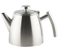Café Stal Belmont Stainless Steel Double Wall Tea Pot with Hinged Lid, Satin Finish, 600ml / 0.6 L, HTP-06DW/S