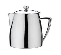 Café Stål Café Stal Art Deco Deluxe Teapot, 17Oz / 500Ml / Serves 1-2 Mugs, Mirror Polished Stainless Steel, Hinged Lid