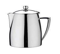 Café Stal DT-017 Art Deco 18/10 Stainless Steel Mirror Polished Tea Pot, 17oz, Silver
