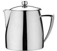 Café Stal DT-064 Art Deco 18/10 Stainless Steel Mirror Polished Tea Pot, 64oz, 64 Fluid_Ounces, Silver