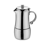 Café Stal Elements Stylish 18/10 Stainless Steel Espresso Coffee Maker with Wire Touch Handles, Satin Finish, 4-Cup