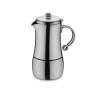 Café Stal Elements Stylish 18/10 Stainless Steel Espresso Coffee Maker with Wire Touch Handles, Satin Finish, 6-Cup