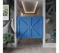 Café Swinging Door, Mediterranean Style Cowboy Bar Half Waist Swing Door Auto Close Stainless Steel Hinges, Double Porch Entrance Interior Door(Dark Blue,75x80cm)