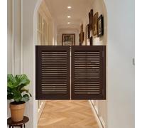 Cafe Swinging Doors, Indoor Solid Wood Saloon Swing Door with Metal Hinges, Automatic Closing for Shopping Malls Kitchen Restaurant Parlor Butler Door(Brown-A,125x100cm(49.2x39.4in))