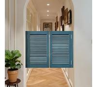 Cafe Swinging Doors, Indoor Solid Wood Saloon Swing Door with Metal Hinges, Automatic Closing for Shopping Malls Kitchen Restaurant Parlor Butler Door(Blue,125x90cm(49.2x35.4in))