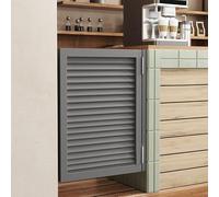 Cafe Swinging Doors Louvered Café Interior Swing Solid Wood Door Automatic Shutdown Kitchen Fence Entrance Partitions Interior Decoration Gray A - W50×H80cm(Single Door)
