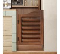 Cafe Swinging Doors Louvered Café Interior Swing Solid Wood Door Automatic Shutdown Wood Cafe Doors Kitchen Fence Half Waist Door Entrance Partitions Interior Decoration Brown-W40×H70cm(Single Door)