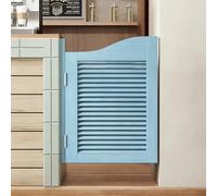 Cafe Swinging Doors,Louvered Heavy-Duty Café Saloon Doors,Kitchen Restaurant Partition Swing Cafe Door,Interior Solid Wood Swing Door,Parlor Butler Door Blue-W65×H90cm(Single Door)