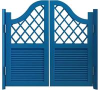Cafe Swinging Doors, Retro Louvered Saloon Swing Door, louvre Doors, Solid Wood Cowboy Partition Bar Kitchen Auto Close Half Waist Fence(F,84x91cm/33x36in)