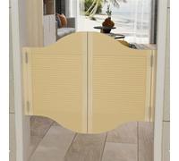 Cafe Swinging Doors， Retro Solid Wood Louvered Partition Indoor Decorations Door,Auto Close,Parlor Butler for Emporium Saloon Bar Pub,Hinges Included(No Paint,90x90cm(WxH))