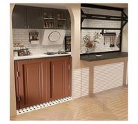 Cafe Swinging Doors W74/90/106/120/150cm Interior Solid Wood Saloon Doors Room Divider Two-Way Swing Half Doors for Kitchen Bar Hallway Porch Entrance(Brown,W80*H90cm)