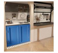 Cafe Swinging Doors W74/90/106/120/150cm Interior Solid Wood Saloon Doors Room Divider Two-Way Swing Half Doors for Kitchen Bar Hallway Porch Entrance(Blue,W76*H90cm)