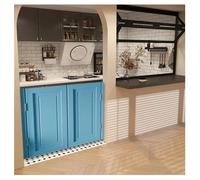 Cafe Swinging Doors W74/90/106/120/150cm Interior Solid Wood Saloon Doors Room Divider Two-Way Swing Half Doors for Kitchen Bar Hallway Porch Entrance(Light Blue,W102*H90cm)