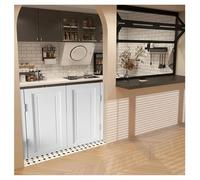 Cafe Swinging Doors W74/90/106/120/150cm Interior Solid Wood Saloon Doors Room Divider Two-Way Swing Half Doors for Kitchen Bar Hallway Porch Entrance(White,W76*H90cm)
