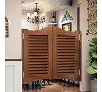 Cafe Swinging Doors with Auto Close, Retro Handmade Double Swinging Door, Saloon Bar Swing Half Door Two-Way Open for Hallway Counter(Brown,41.3inx35.4in)